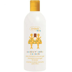 Sampon si gel de dus cu prajituri si inghetata de vanilie pentru copii, Cookies And Vanilla Ice Cream, 400 ml, Ziaja
