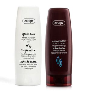 Pachet Crema pentru maini cu lapte de capra 80 ml, Ziaja + Crema regeneranta pentru maini Cocoa Butter 80 ml, Ziaja