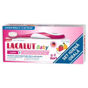 Set ingrijire orala baby 0-2 ani, pasta de dinti Lacalut 55ml + periuta de dinti