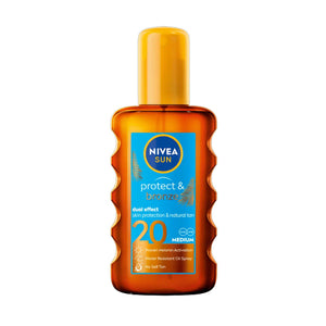 Spray pentru corp cu protectie solara SPF 20 Protect & Bronze, 200ml, Nivea Sun